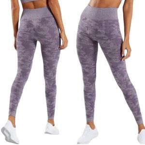 Gymshark Seamless High Waisted Camouflage Camo Purple Leggings Small S